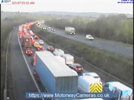 M1 reopened after three vehicle crash near Wakefield causes miles